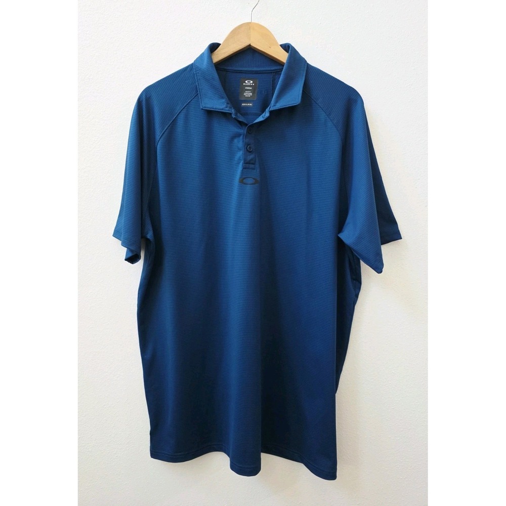 Oakley Polo Shirt Short Sleeve Men's Size XL Blue Hydrolix Golf Performance